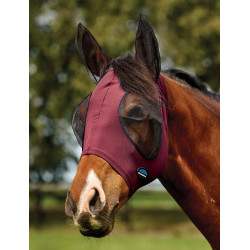 Masque anti-mouches Weatherbeeta ComFiTec Deluxe Stretch avec oreilles Bordeaux / noir Masque anti-mouches Weatherbeeta ComFiTec Deluxe Stretch avec oreilles Bordeaux / noir