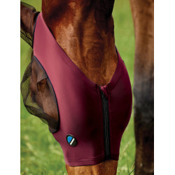 Masque anti-mouches Weatherbeeta ComFiTec Deluxe Stretch avec oreilles Bordeaux / noir Masque anti-mouches Weatherbeeta ComFiTec Deluxe Stretch avec oreilles Bordeaux / noir