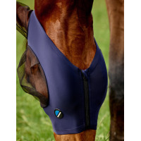 Masque anti-mouches Weatherbeeta ComFiTec Deluxe Stretch avec oreilles Noir de cobalt