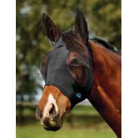 Weatherbeeta ComFiTec Deluxe Stretch anti-vliegenmasker met oren Zwart / zwart