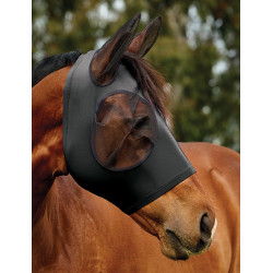 Weatherbeeta ComFiTec Deluxe Stretch anti-vliegenmasker met oren Zwart / zwart