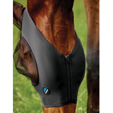 Weatherbeeta ComFiTec Deluxe Stretch anti-vliegenmasker met oren Zwart / zwart