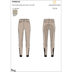 Damesbroek met hoge taille en volledige grip Equestro Oxfordbruin Roze