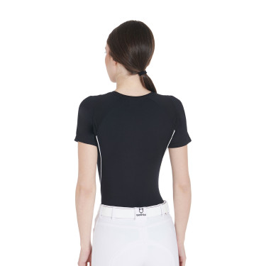 T-shirt technique d'entrainement femme coupe slim Equestro Noir