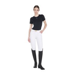 T-shirt technique d'entrainement femme coupe slim Equestro Noir