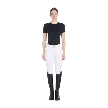 T-shirt technique d'entrainement femme coupe slim Equestro Noir