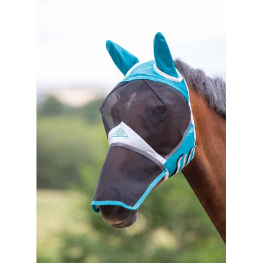Vliegenmasker met neusbescherming Shires FlyGuard Pro Blauwgroen
