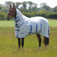 Volledige anti-eczeemdeken Plus Shires Tempest Wit / aviationblauw