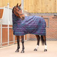 Couverture d'écurie intégrale Plus 100 Shires Tempest Tartan marine Couverture d'écurie intégrale Plus 100 Shires Tempest Tartan marine