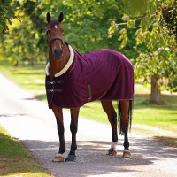 Shires Deluxe fleece deken Zwart kersenrood