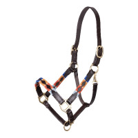 Licol polo en cuir Shires Velociti Gara Turquoise / rouge / orange / bleu