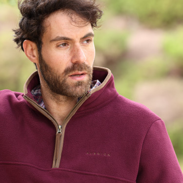 Polaire demi-zip Core homme Shires Aubrion Bordeaux Polaire demi-zip Core homme Shires Aubrion Bordeaux