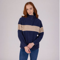 Polaire quart de zip Equestrian Shires Aubrion Minuit / taupe Bleu