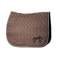 Tapis de selle Pénélope Velours Taupe / noir Marron