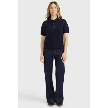 Damespolo pullover Harcour Cherry Marine Marineblauw