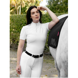 Polo de concours LeMieux manches courtes Brilliance Verity femme Blanc