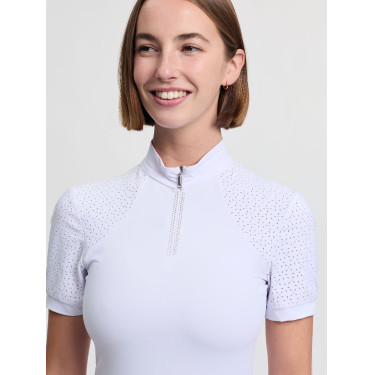 Polo de concours LeMieux manches courtes Brilliance Verity femme Blanc