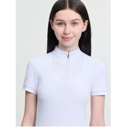 Polo de concours manches courtes Young Rider LeMieux Brilliance Livvy Blanc