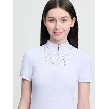 Polo de concours manches courtes Young Rider LeMieux Brilliance Livvy Blanc