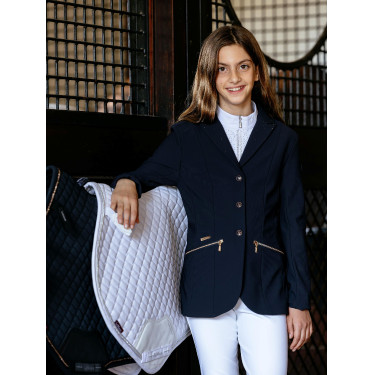 Junior Pro wedstrijdjas LeMieux Brilliance Marine Marineblauw Junior Pro wedstrijdjas LeMieux Brilliance Marine Marineblauw