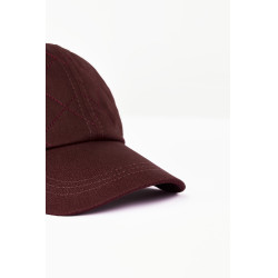 Casquette Horze enfant Surpiquée Acajou rouge bourgogne