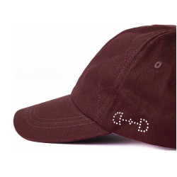 Casquette Horze enfant Surpiquée Acajou rouge bourgogne
