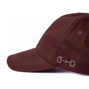 Casquette Horze enfant Surpiquée Acajou rouge bourgogne