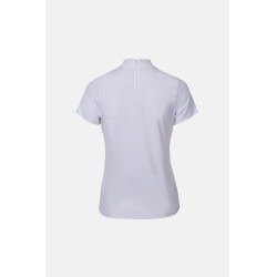 Polo de concours B Vertigo Charlotta femme manches courtes Blanc / bleu turquoise