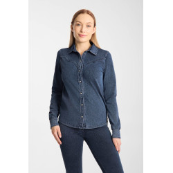 Chemise Horze Ulrika western femme Bleu denim