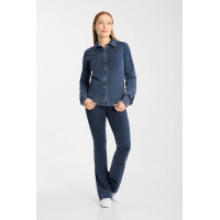 Chemise Horze Ulrika western femme Bleu denim