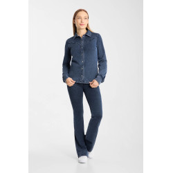 Chemise Horze Ulrika western femme Bleu denim