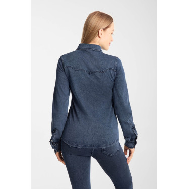 Chemise Horze Ulrika western femme Bleu denim