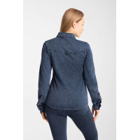 Horze Ulrika western damesblouse Blauw denim