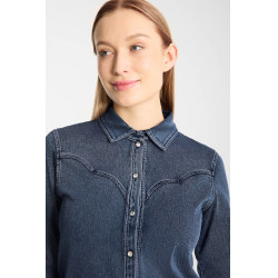 Chemise Horze Ulrika western femme Bleu denim