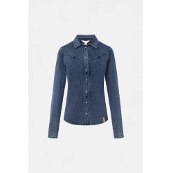 Chemise Horze Ulrika western femme Bleu denim