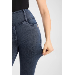 Legging d’équitation Horze Emery western femme coupe bootcut effet denim Bleu denim