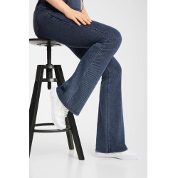 Horze Emery dames western rijlegging met bootcut in denimlook Blauw denim