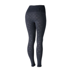 Legging d'équitation Horze sans couture fond intégral silicone Vanessa femme Denim Bleu