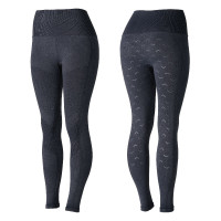 Dames naadloze Horze paardrijlegging Vanessa met fullseat van siliconen Denim Blauw
