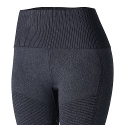 Dames naadloze Horze paardrijlegging Vanessa met fullseat van siliconen Denim Blauw