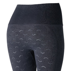 Dames naadloze Horze paardrijlegging Vanessa met fullseat van siliconen Denim Blauw