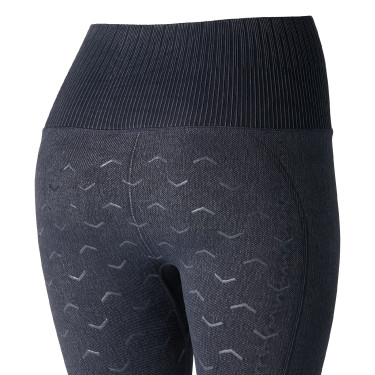 Legging d'équitation Horze sans couture fond intégral silicone Vanessa femme Denim Bleu