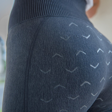Legging d'équitation Horze sans couture fond intégral silicone Vanessa femme Denim Bleu