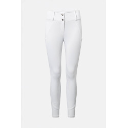 Pantalon d’équitation Horze Matilda perforé femme full grip Blanc / bleu turquoise Pantalon d’équitation Horze Matilda perforé femme full grip Blanc / bleu turquoise