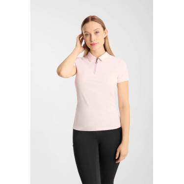 Polo Horze fonctionnel Willow femme manches courtes Rose pâle