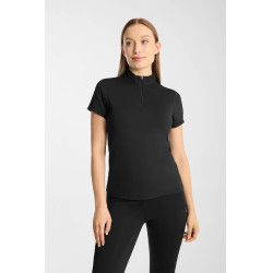 Dames training T-shirt Horze Emmie cooling met korte mouwen Zwart