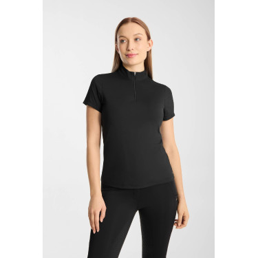 Dames training T-shirt Horze Emmie cooling met korte mouwen Zwart