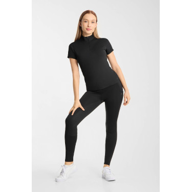Dames training T-shirt Horze Emmie cooling met korte mouwen Zwart