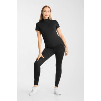 T-shirt d’entraînement Horze Emmie femme cooling manches courtes Noir