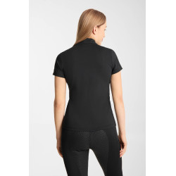 T-shirt d’entraînement Horze Emmie femme cooling manches courtes Noir